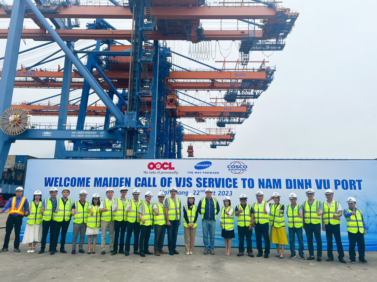Cảng Nam Đình Vũ chào đón service VJS của Hãng tàu COSCO – OOCL cập cảng